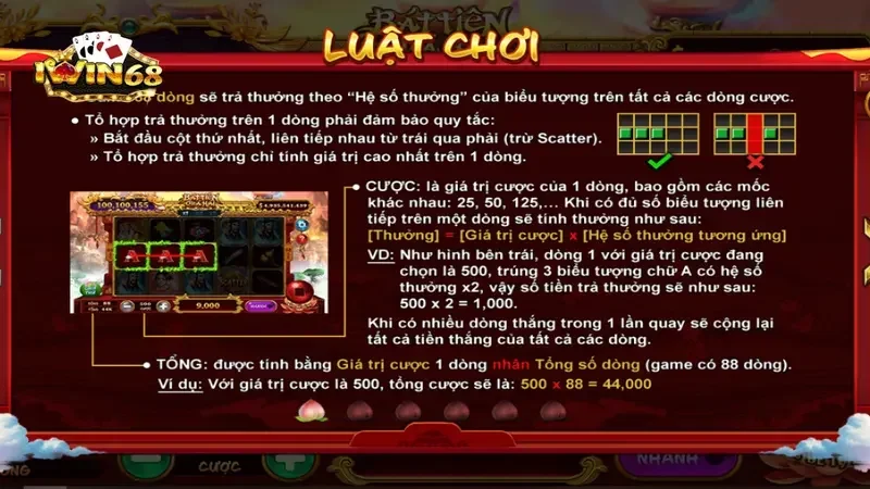 Game Bát Tiên Quá Hải iwin68 - Trải Nghiệm Cổ Điển Hấp Dẫn 8 Luật chơi cụ thể của Bát Tiên Quá Hải iwin68